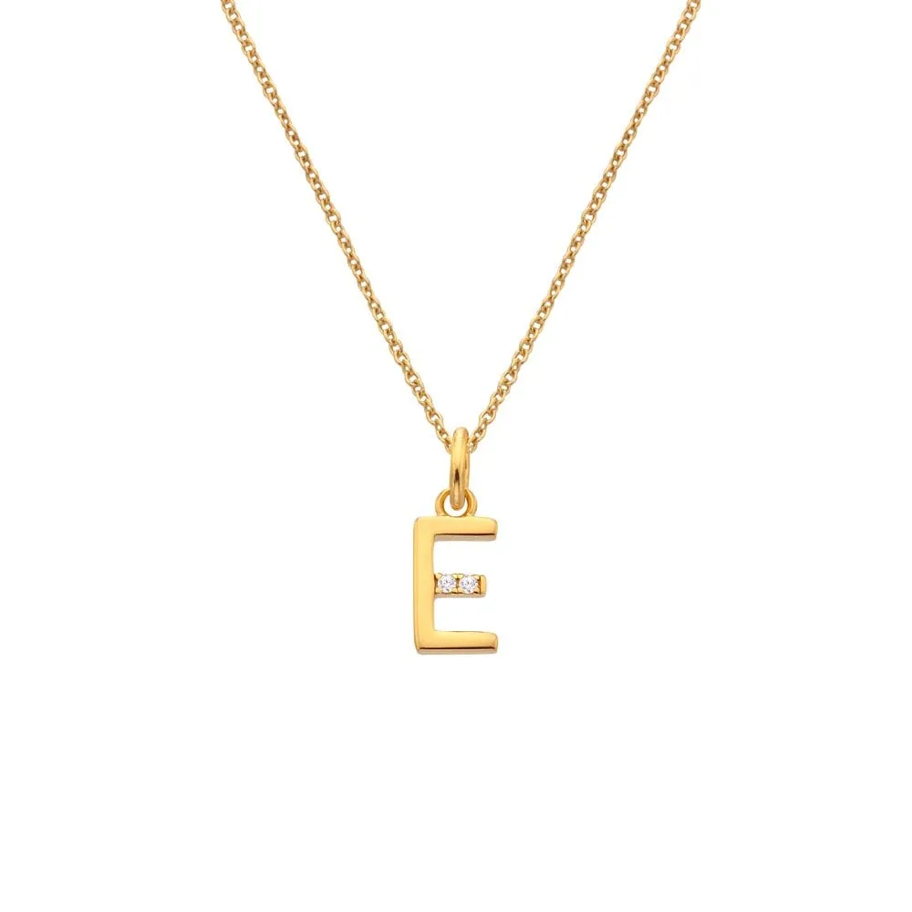 Hot Diamonds Initial E Gold Plated Silver Pendant DP943