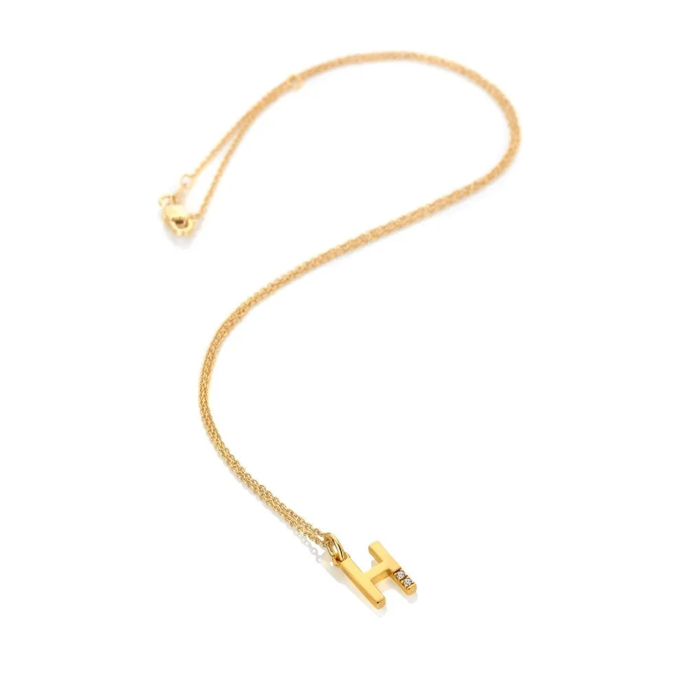 Hot Diamonds Initial H Gold Plated Silver Pendant DP946