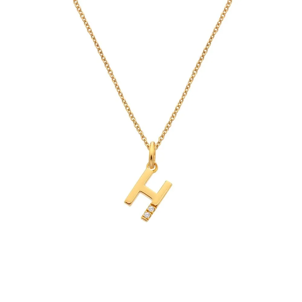 Hot Diamonds Initial H Gold Plated Silver Pendant DP946
