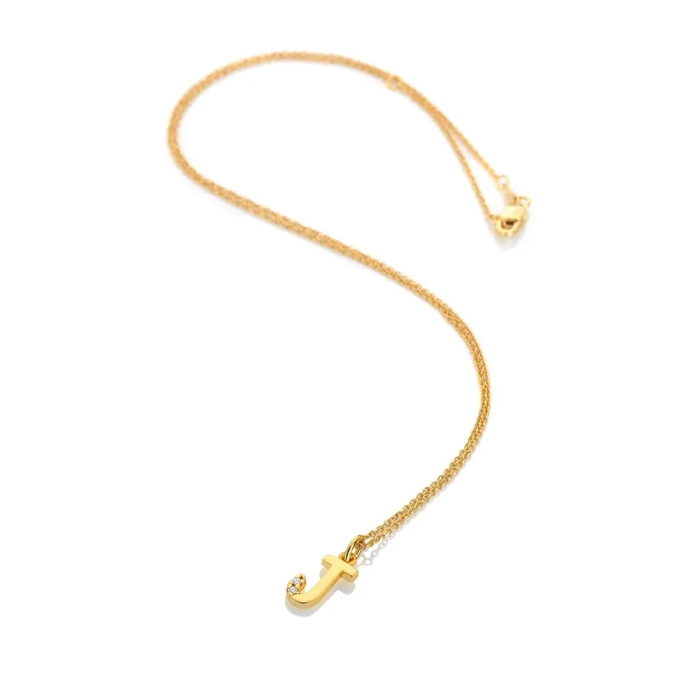 Hot Diamonds Initial J Gold Plated Silver Pendant DP948