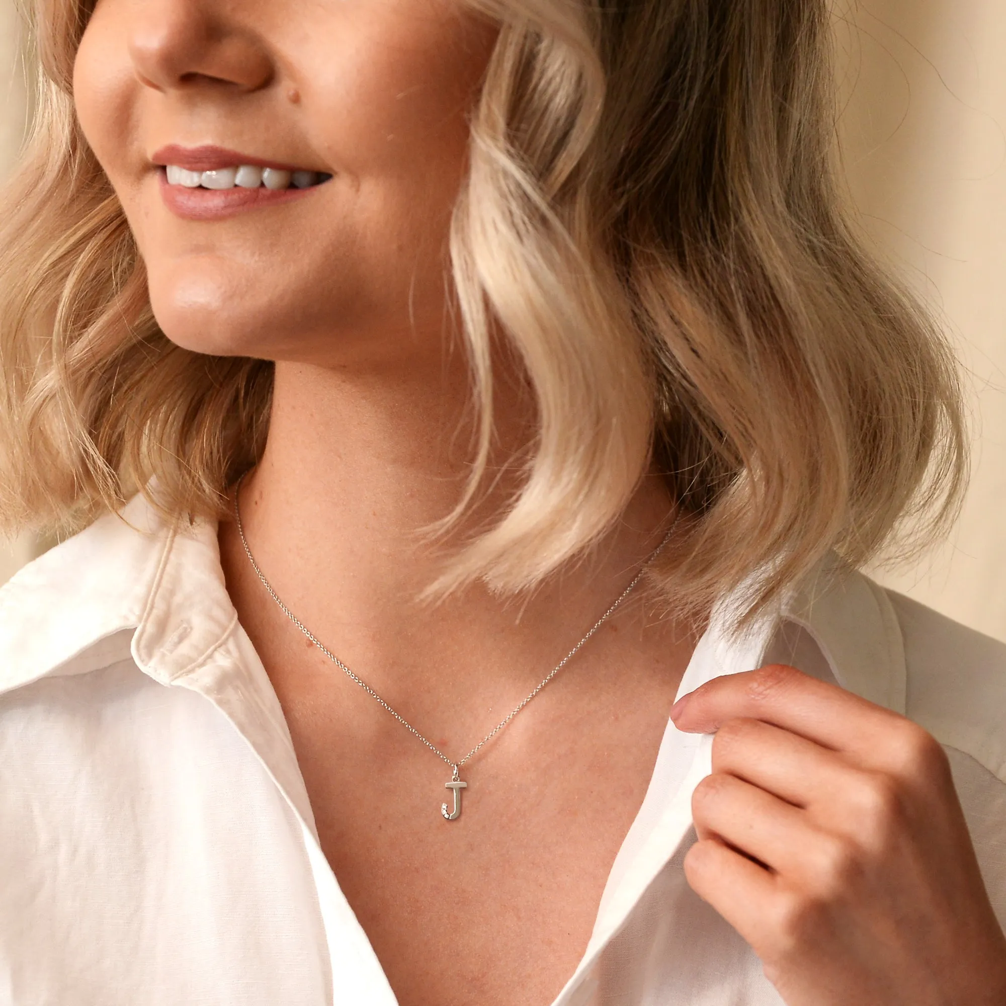 Hot Diamonds Initial J Silver Micro Pendant DP410