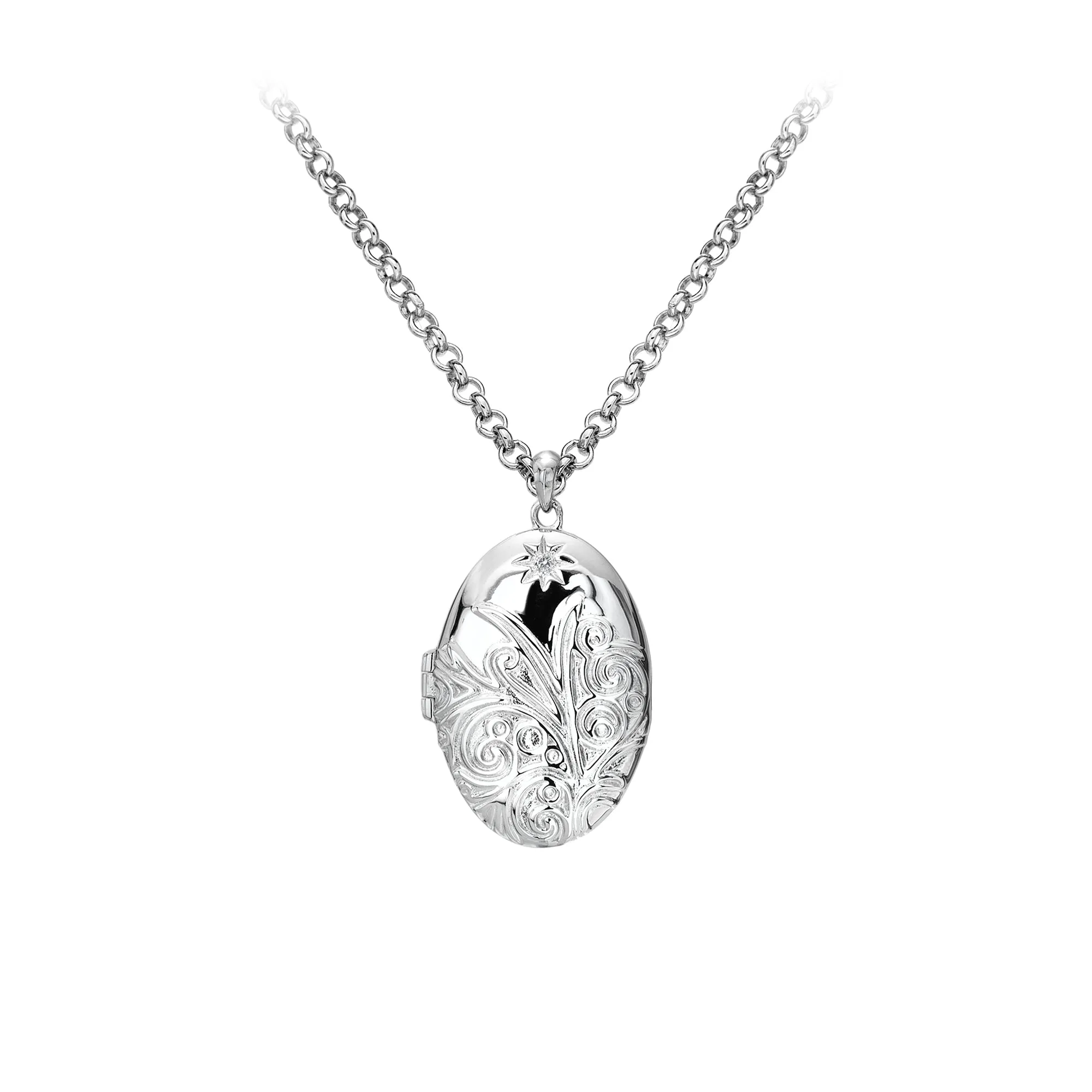 Hot Diamonds Memories Silver Oval Locket Pendant DP773
