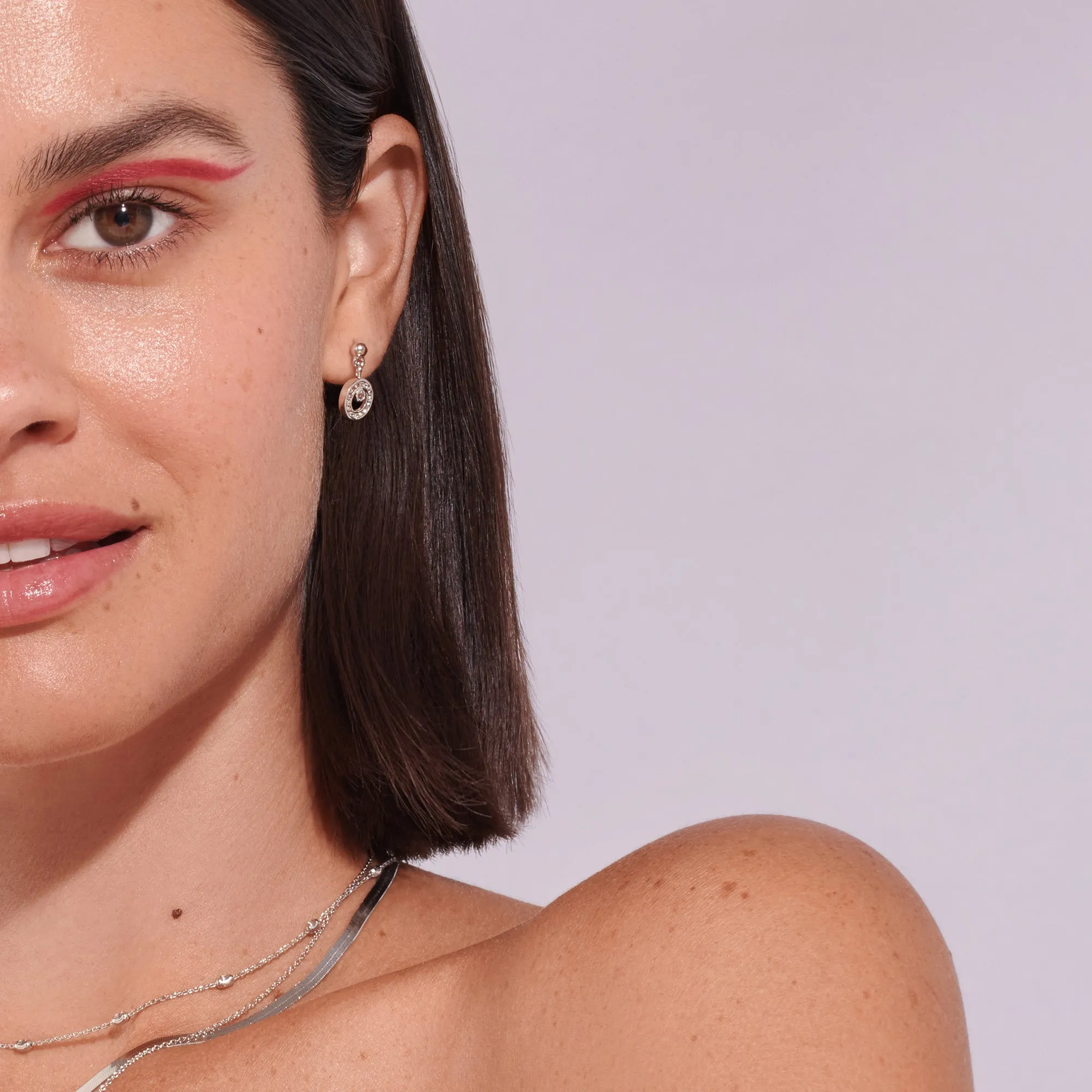 Hot Diamonds Orbit White Topaz Drop Earrings DE744