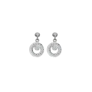 Hot Diamonds Orbit White Topaz Drop Earrings DE744