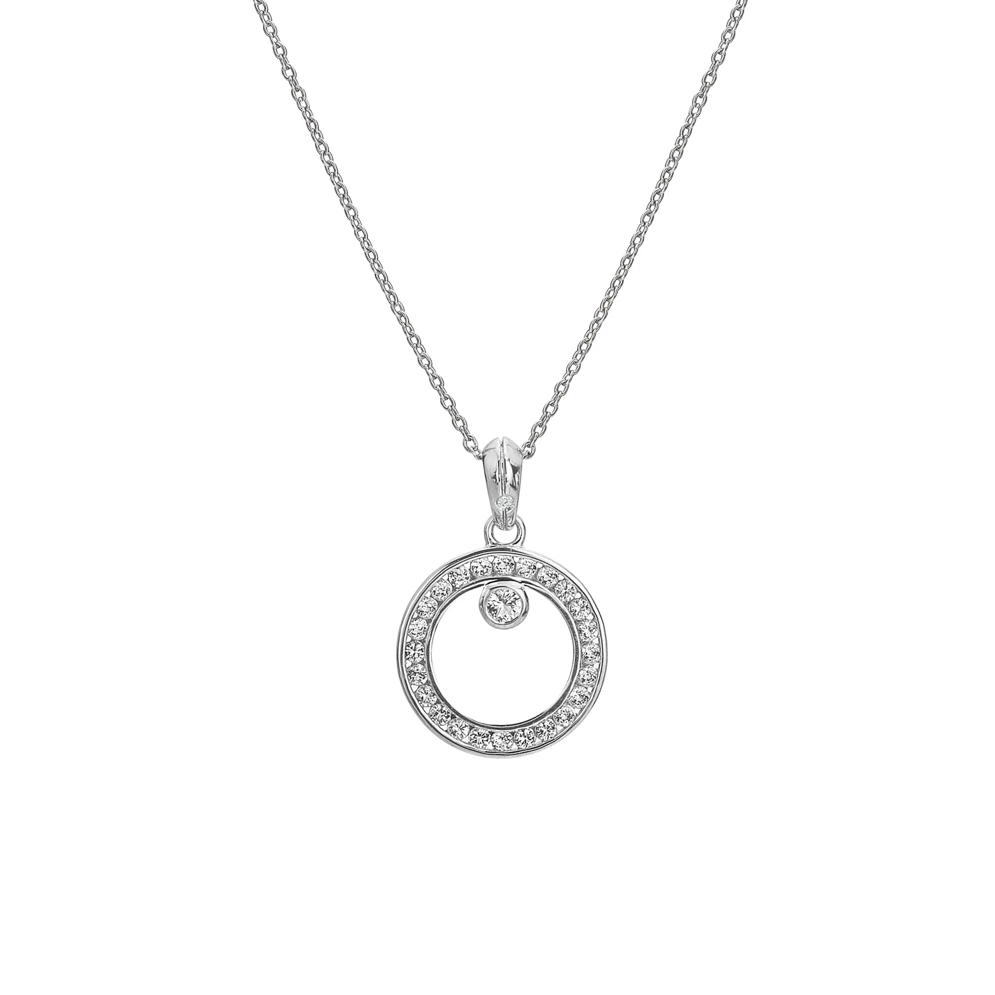 Hot Diamonds Orbit White Topaz Necklace DP929