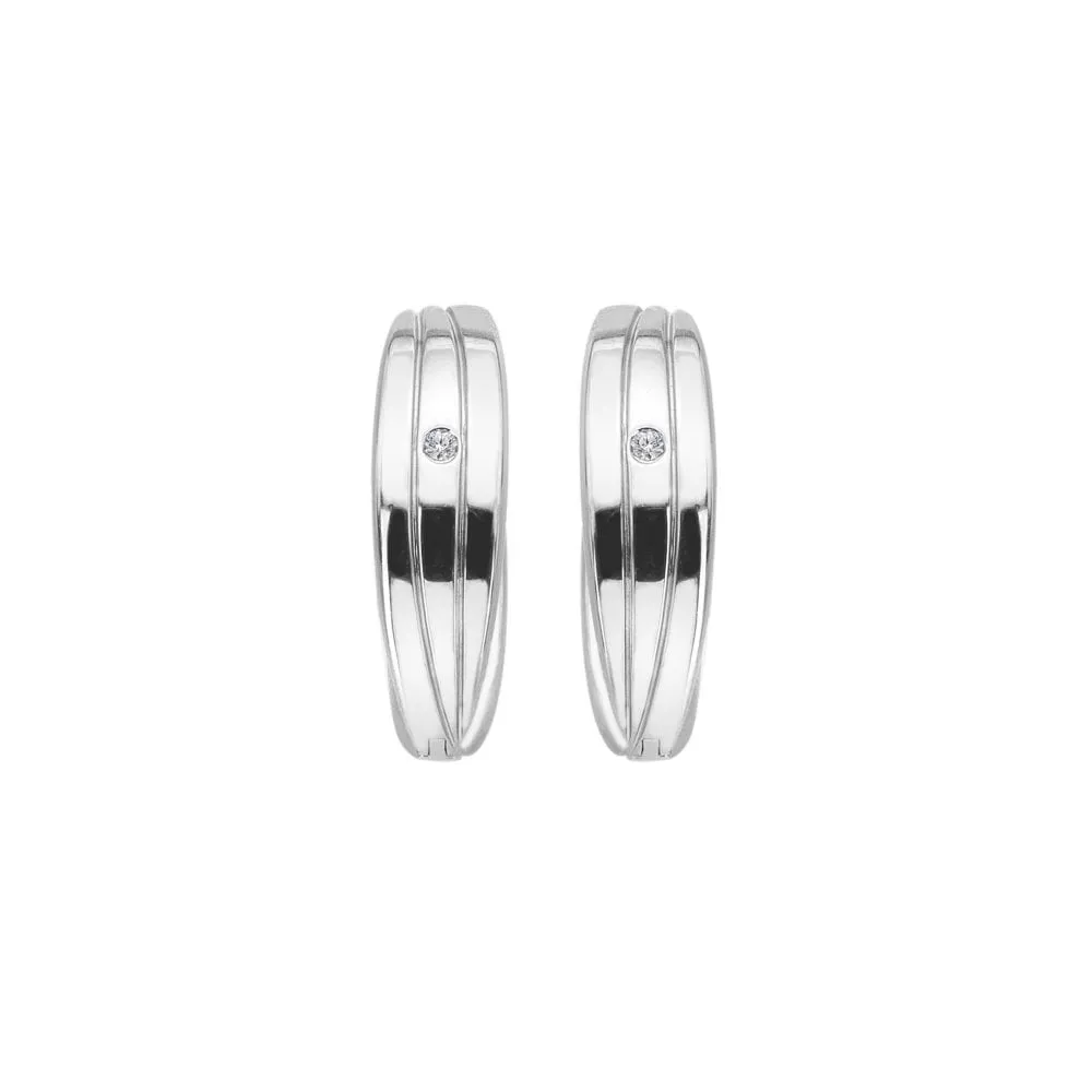 Hot Diamonds Sterling Silver Trio Hoop Earrings DE840