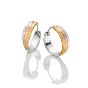 Hot Diamonds Sterling Silver Trio Hoop Earrings DE841 - Tri Colour