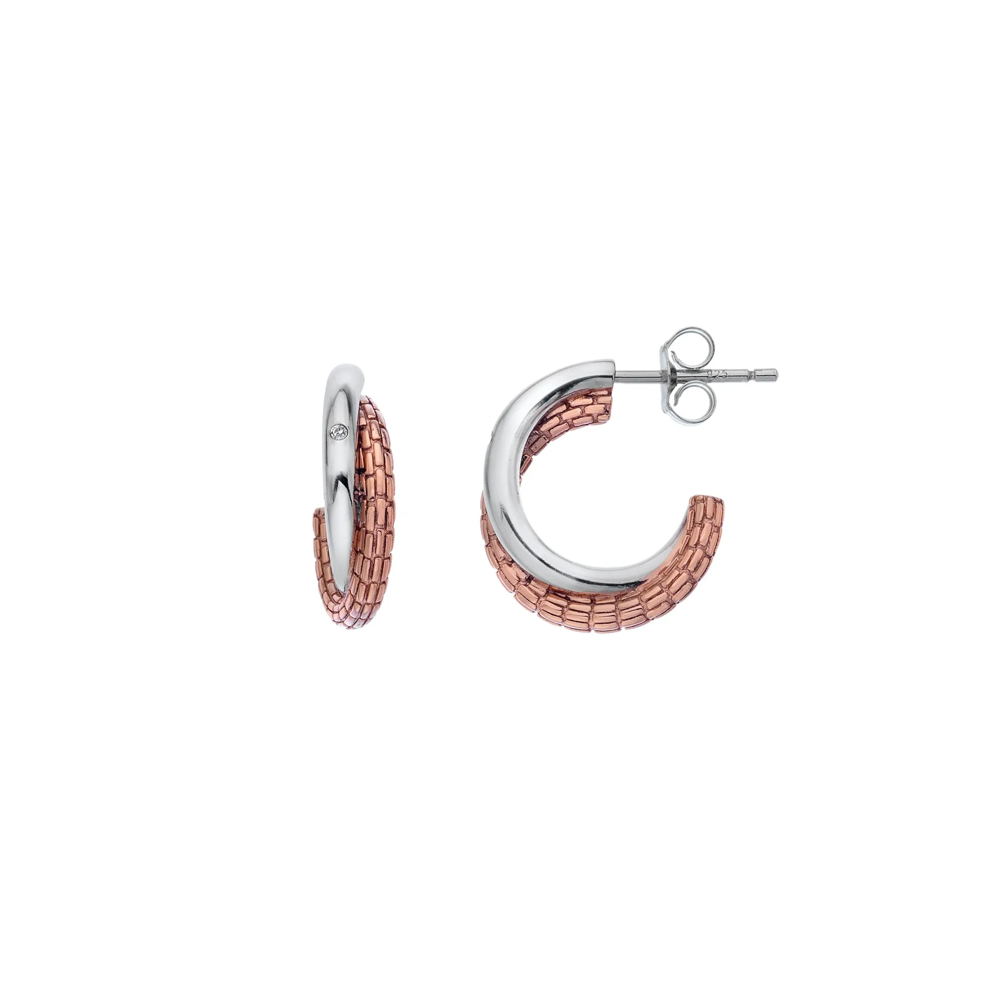 Hot Diamonds Woven Hoop Earrings DE690