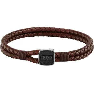 Hugo Boss Jewellery Braided Mens Leather Bracelet 1580048M