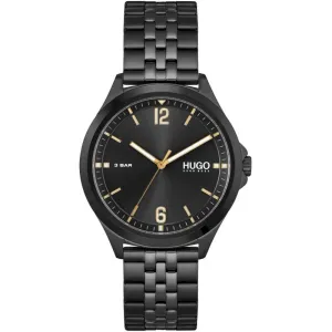 Hugo Mens Black IP Stainless Steel Watch 1530218
