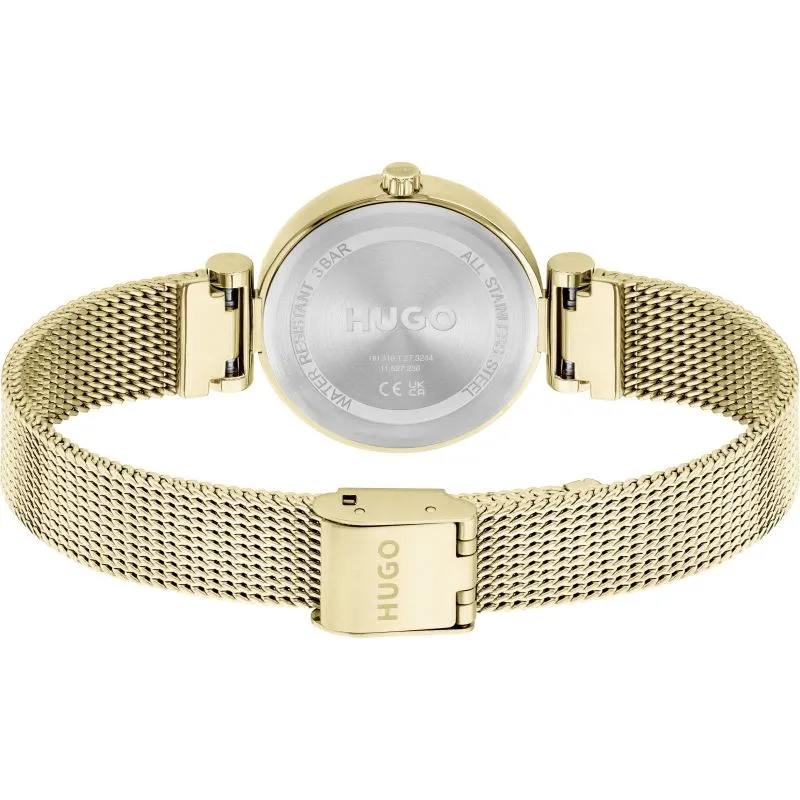 Hugo Yellow Gold Plated Ladies Watch 1540129