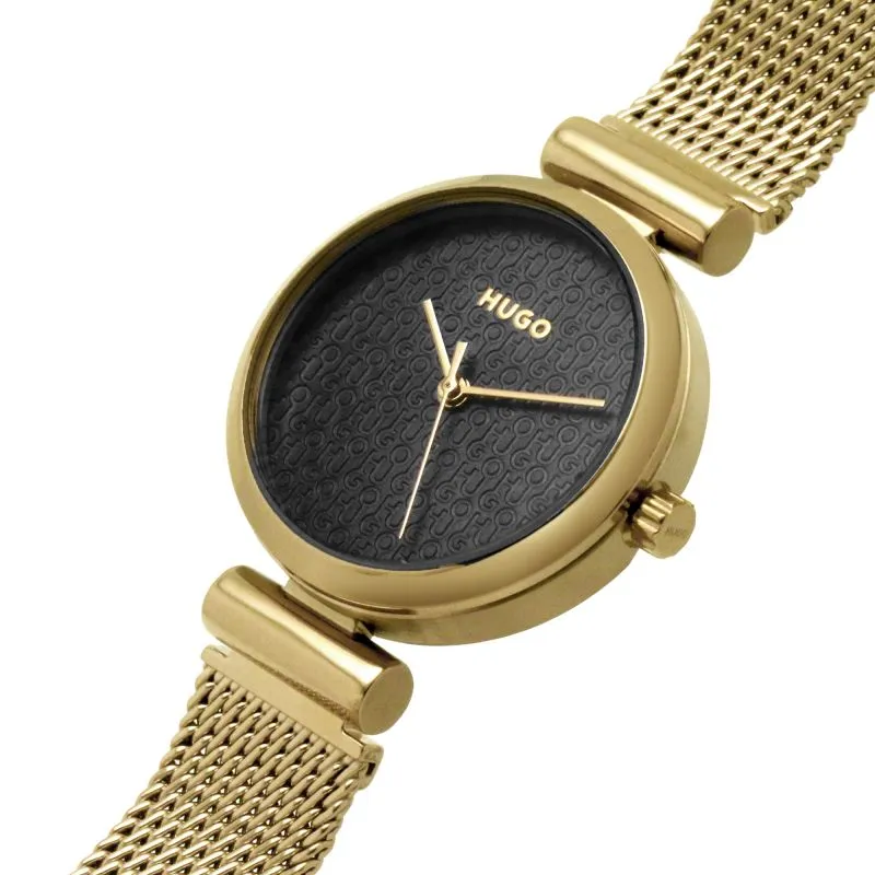 Hugo Yellow Gold Plated Ladies Watch 1540129