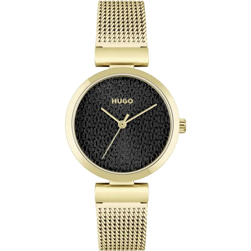 Hugo Yellow Gold Plated Ladies Watch 1540129