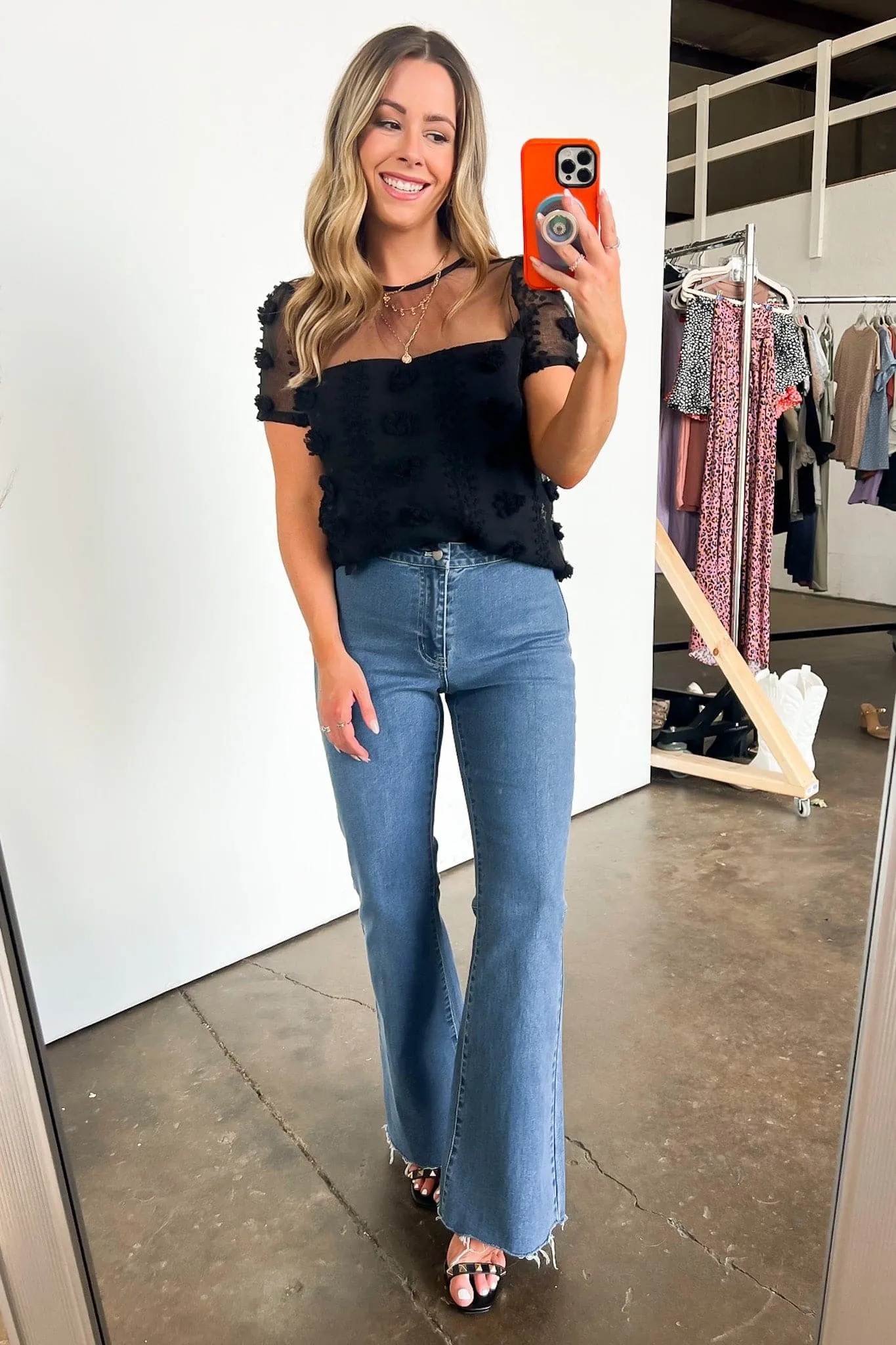 Idyllic Perfection Sheer Pom Pom Detail Top - FINAL SALE