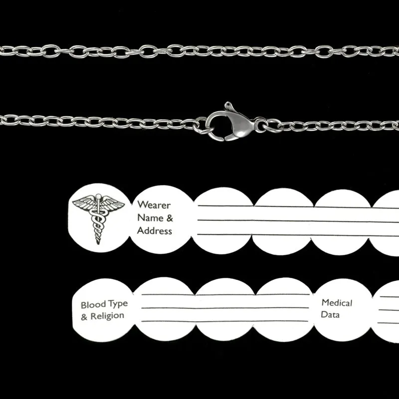 Infomedic Stainless Steel Diamond Medical ID Pendant SSDIAMOND