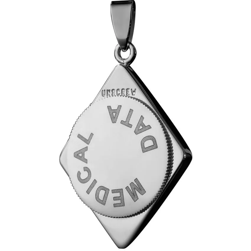 Infomedic Stainless Steel Diamond Medical ID Pendant SSDIAMOND