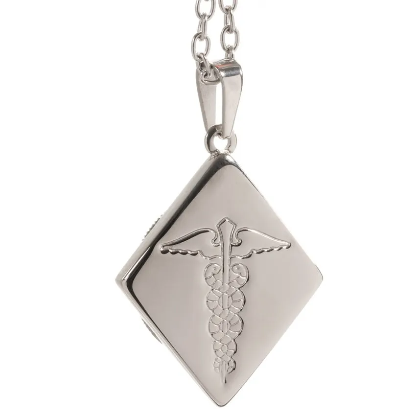 Infomedic Stainless Steel Diamond Medical ID Pendant SSDIAMOND