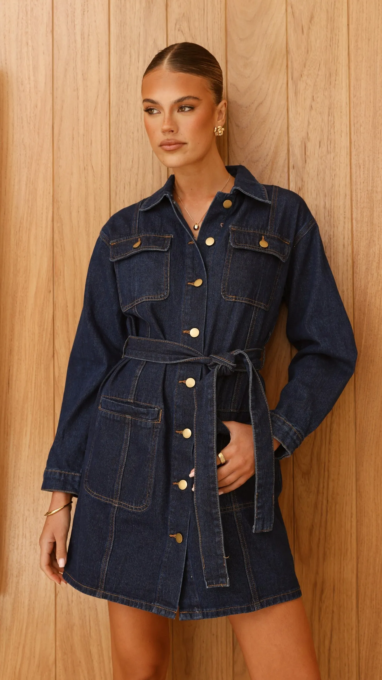 Insta-Worthy Kailas Mini Dress - Indigo Denim  Stylish & Comfortable