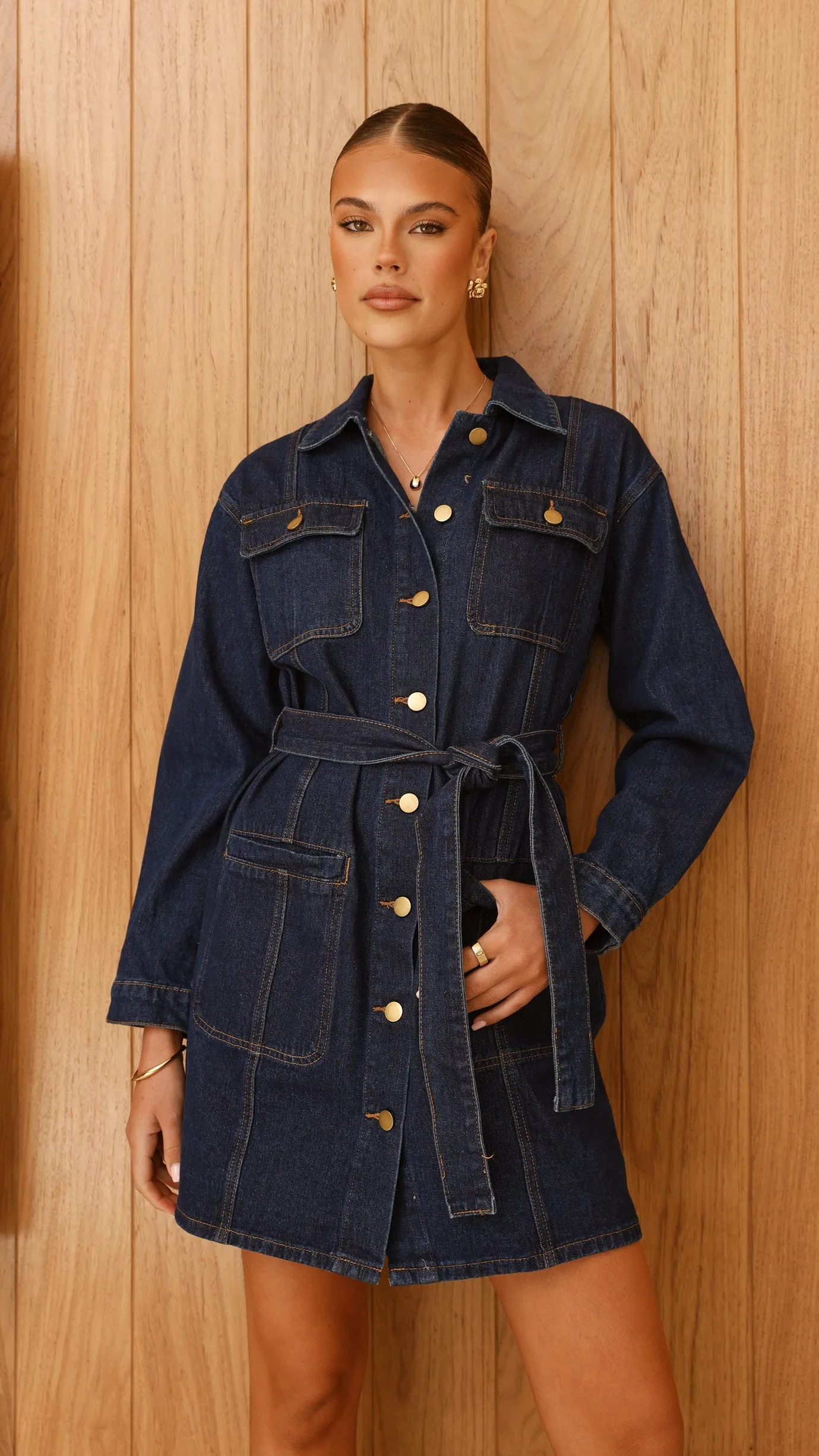 Insta-Worthy Kailas Mini Dress - Indigo Denim  Stylish & Comfortable
