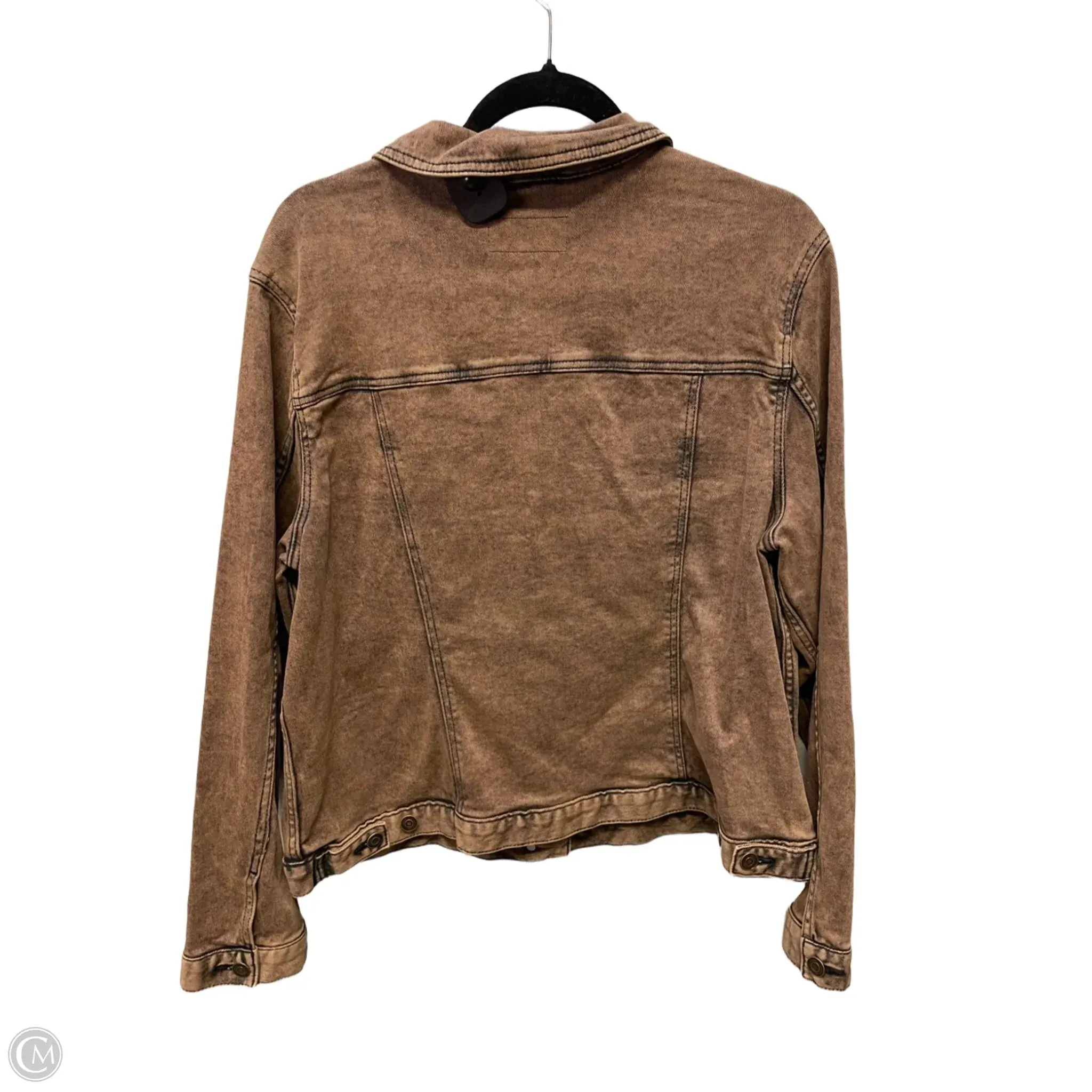 Jacket Denim By Time And Tru In Brown, Size: 2x