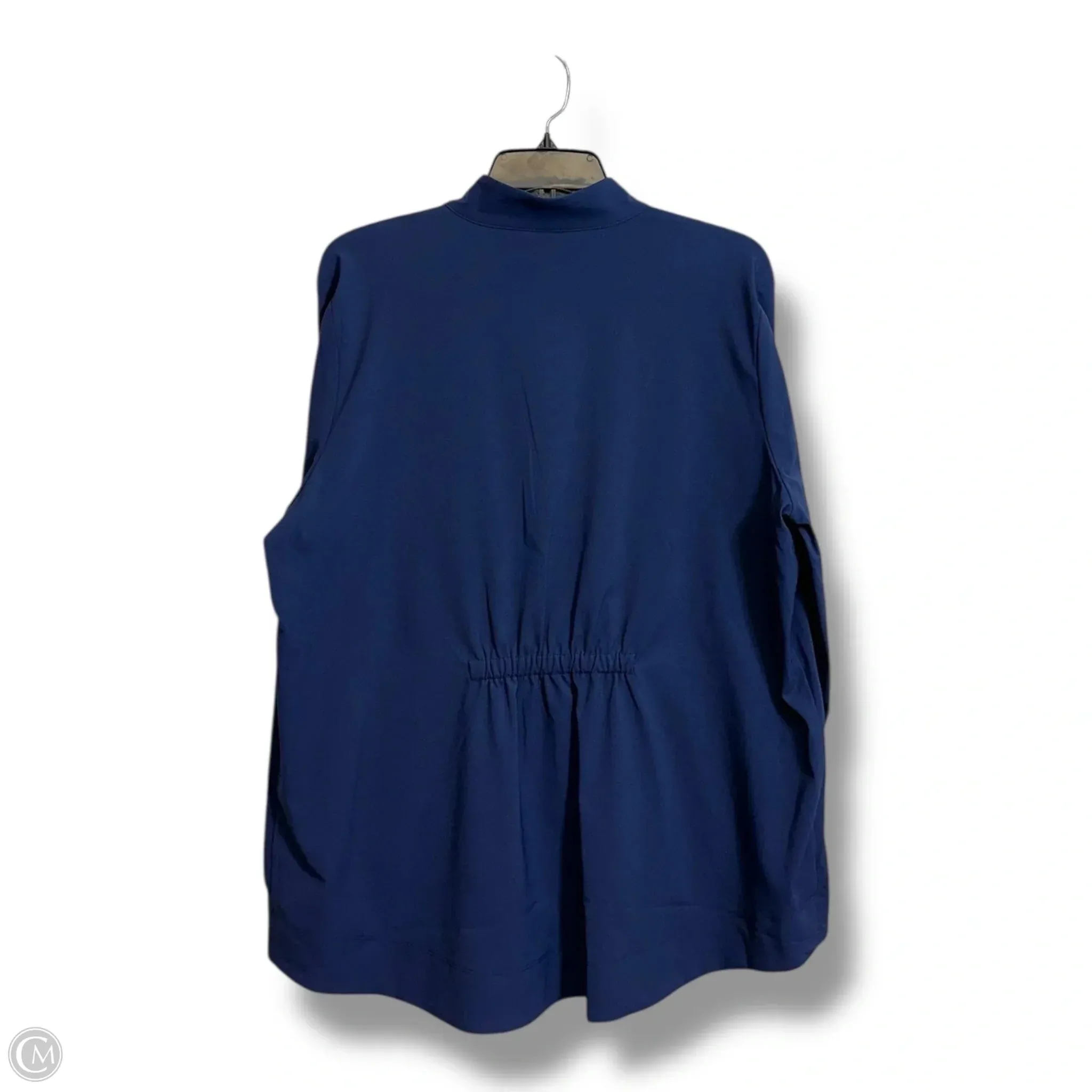 Jacket Windbreaker By Chicos In Navy, Size: Xl