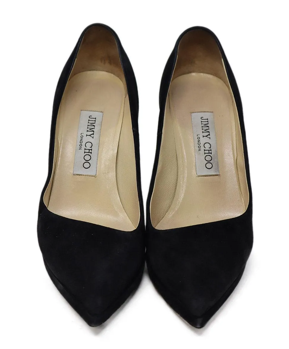 Jimmy Choo Black Suede & Patent Leather Heels sz 5.5
