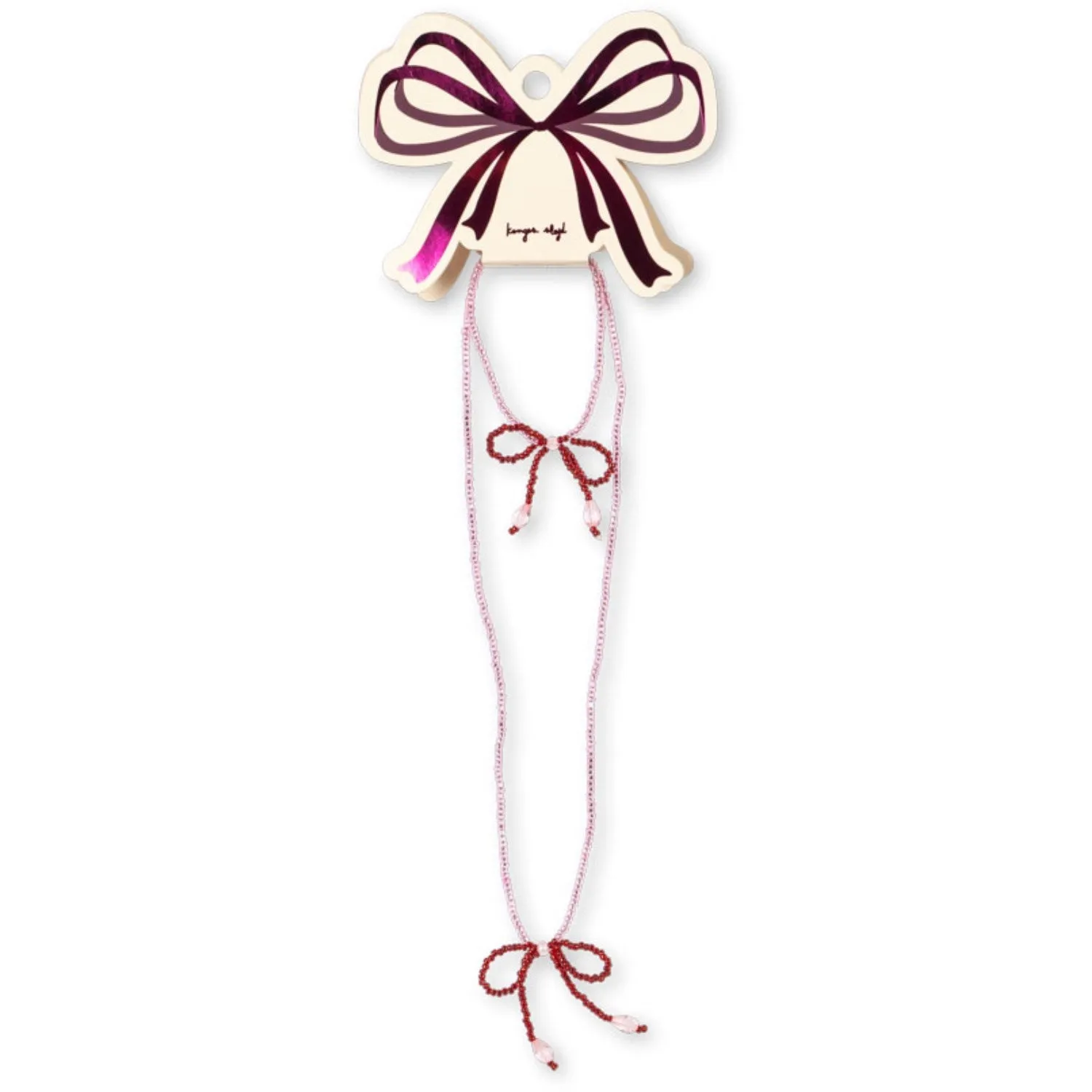 Konges Sljd Mellow Rose/Rio Red Pearly Necklace & Bracelet Set
