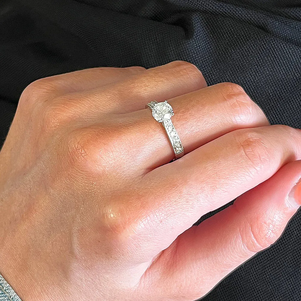 Ladies Platinum 1.09cts Diamond Solitaire Ring