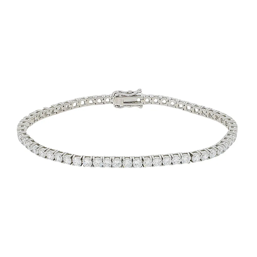 Ladies Sterling Silver White Cubic Zirconia Bracelet GVL074