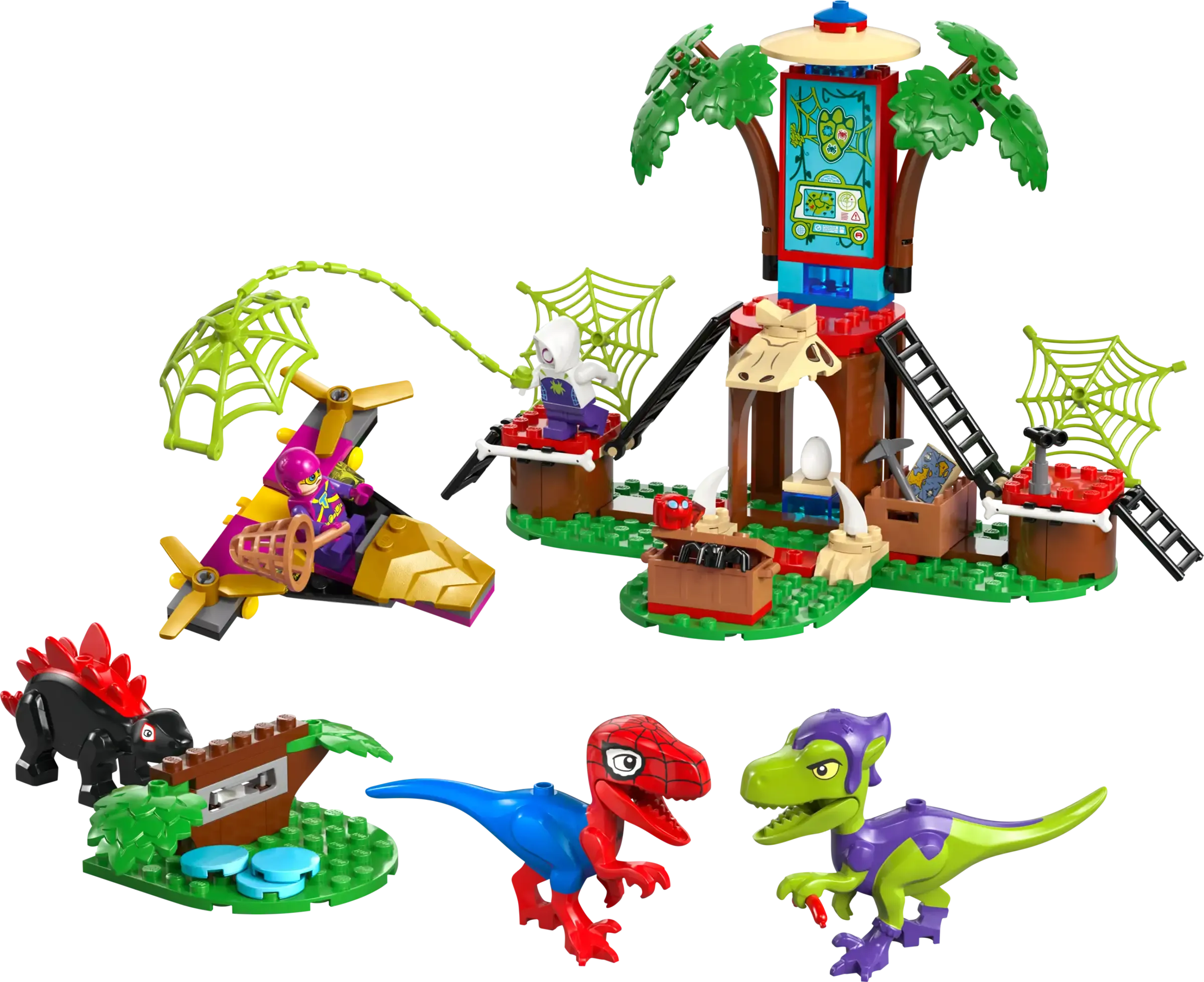 Lego Marvel Spidey and Gobby's Raptor Battle at Tree House HQ 11200