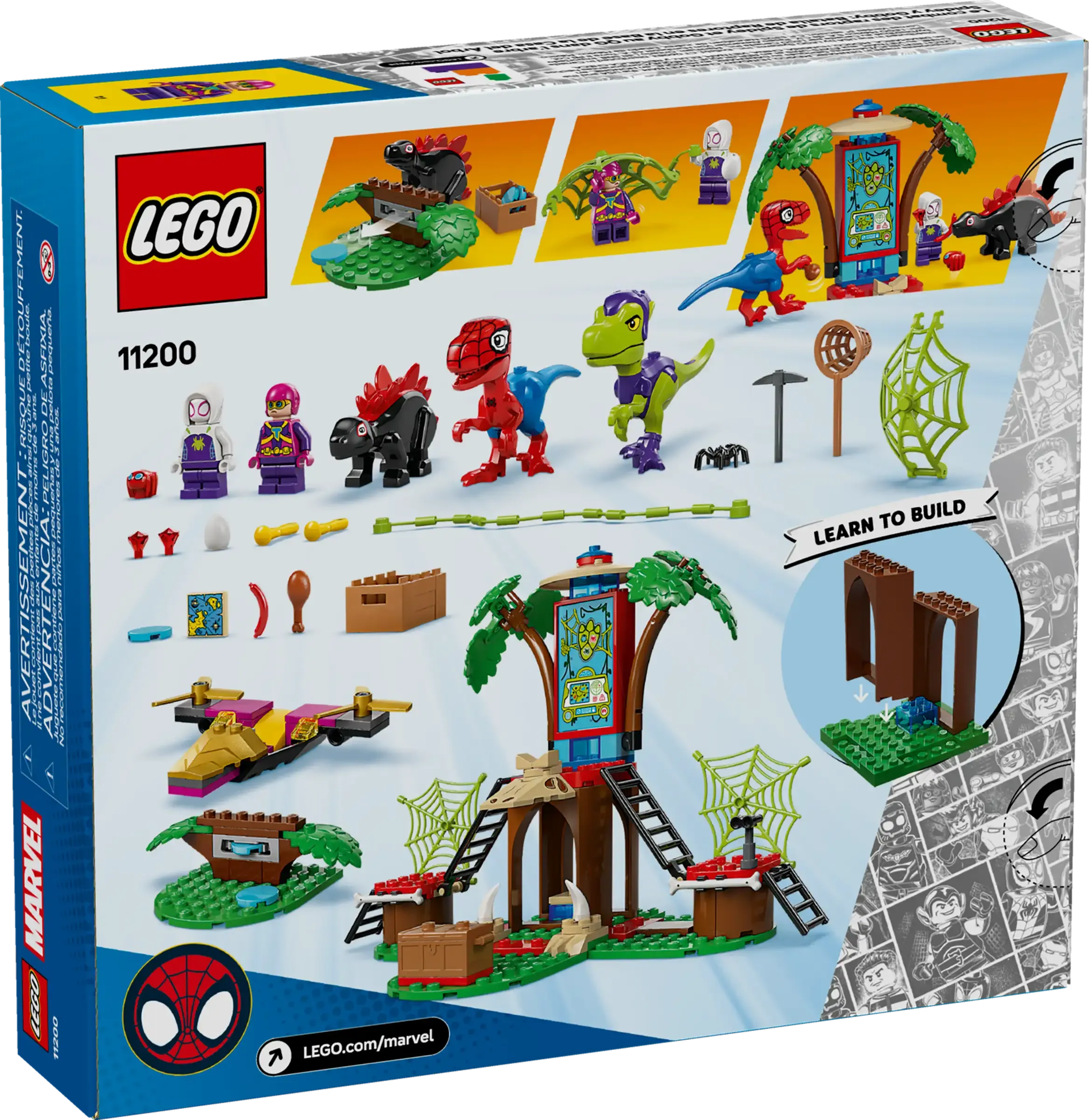 Lego Marvel Spidey and Gobby's Raptor Battle at Tree House HQ 11200