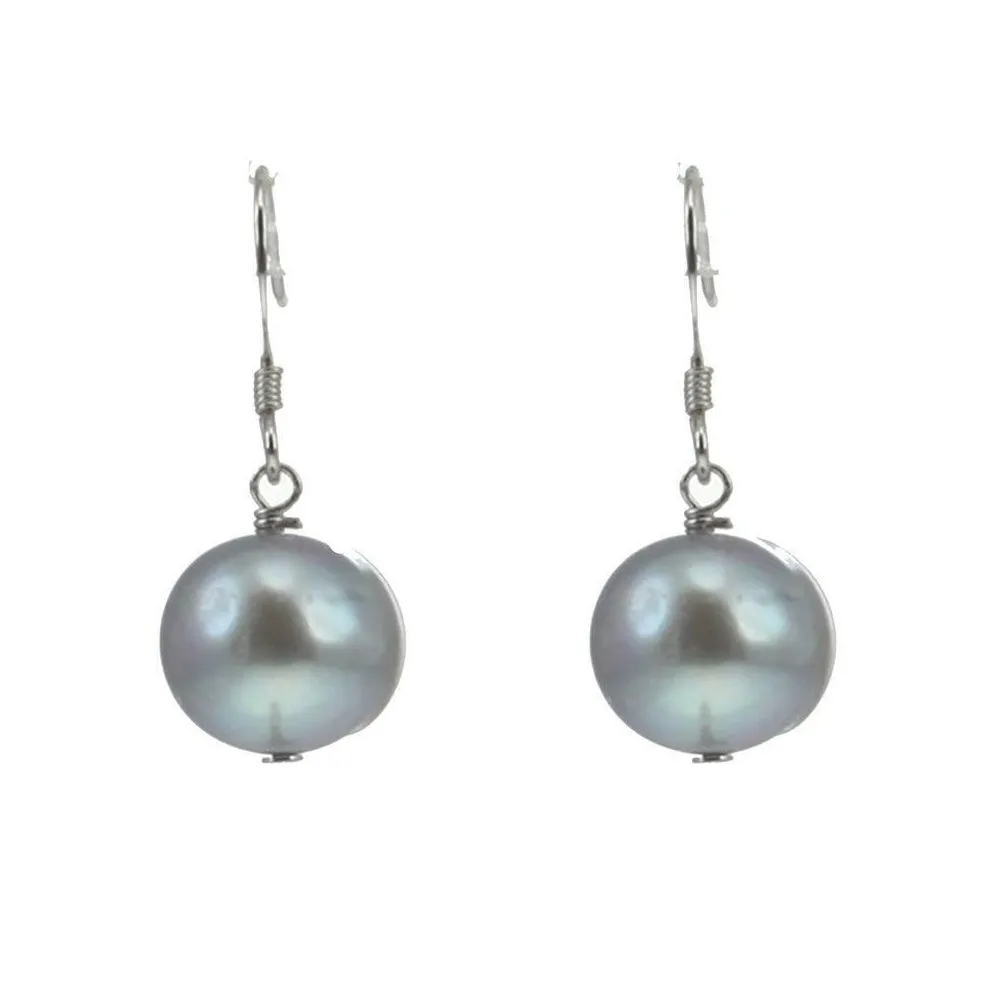 Lido Grey Freshwater Pearl Drop Earrings 0263EG