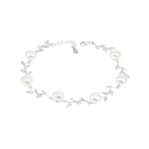 Lido Pearls Freshwater Pearl and Cubic Zirconia Leaf Bracelet C22BW