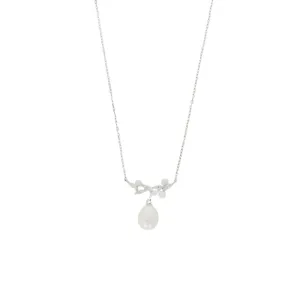 Lido White Freshwater Pearl Cubic Zirconia Necklace T169