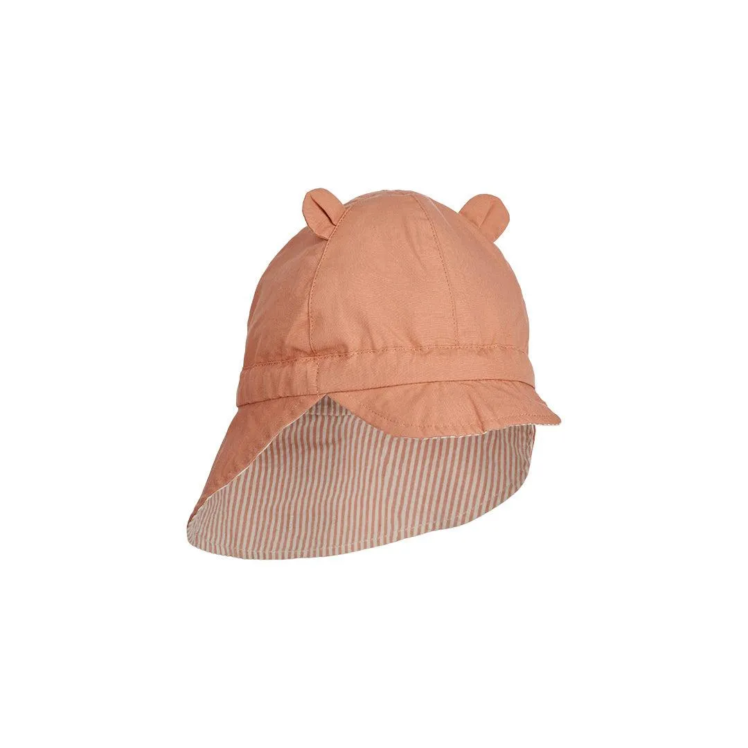 Liewood Gorm Reversible Seersucker Sun Hat (2023) - Tuscany Rose/Sandy - Stripe