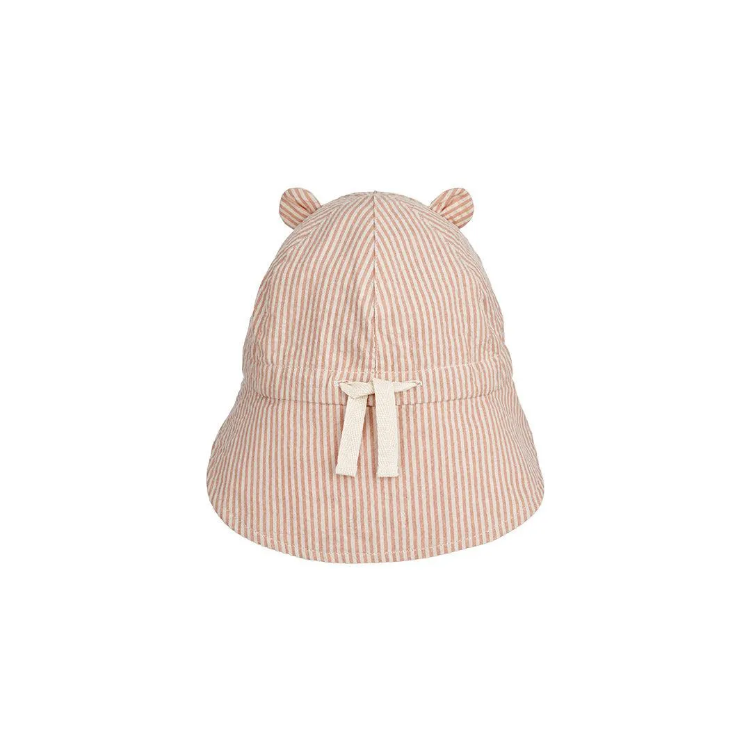 Liewood Gorm Reversible Seersucker Sun Hat (2023) - Tuscany Rose/Sandy - Stripe