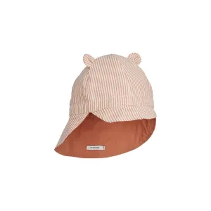 Liewood Gorm Reversible Seersucker Sun Hat (2023) - Tuscany Rose/Sandy - Stripe