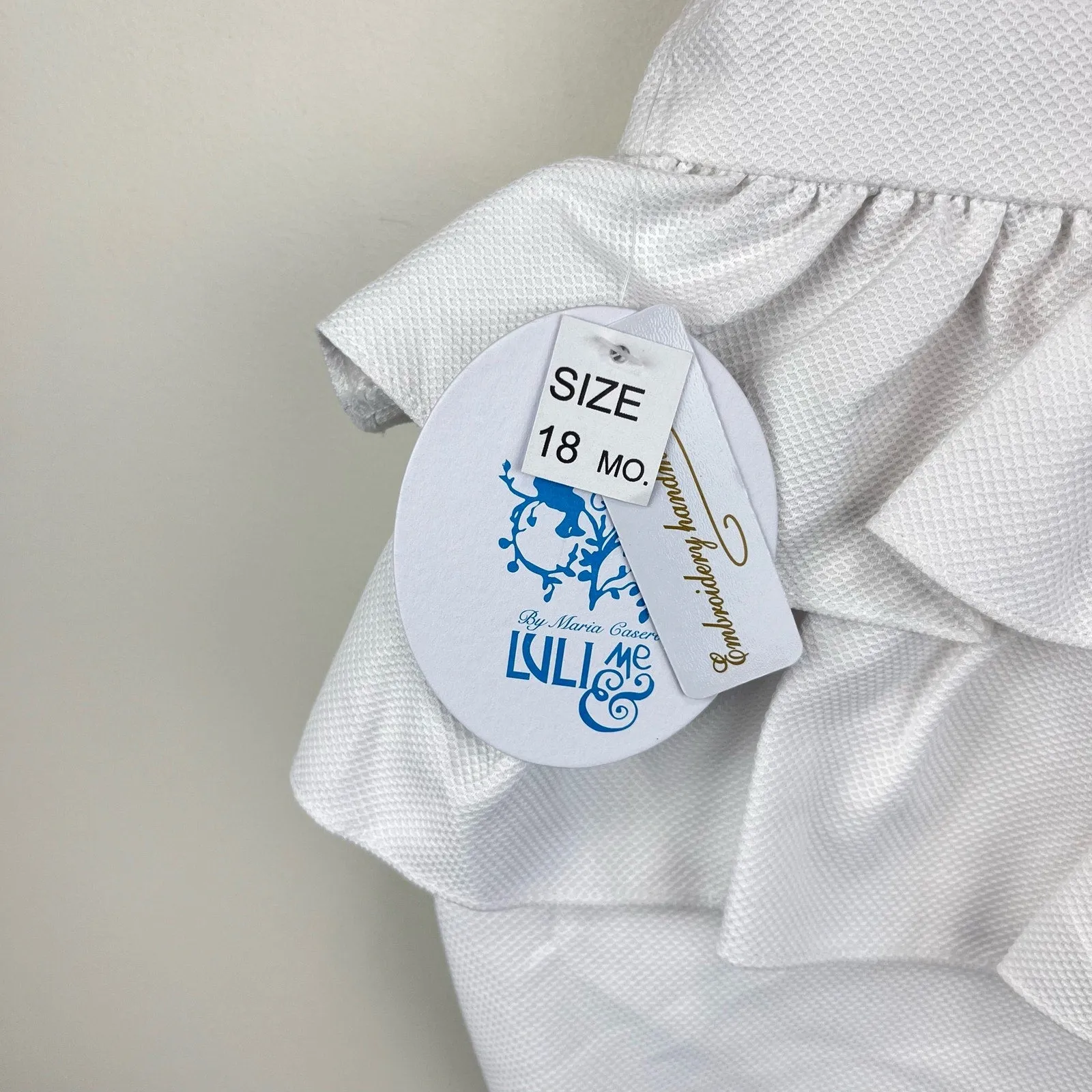 Limited Edition Luli & Me Ruffled White Flower Romper 18 Months NWT  Almost Gone!