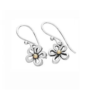 Linda MacDonald Flower Sterling Silver and 9ct Gold Earrings Fleur Collection DF
