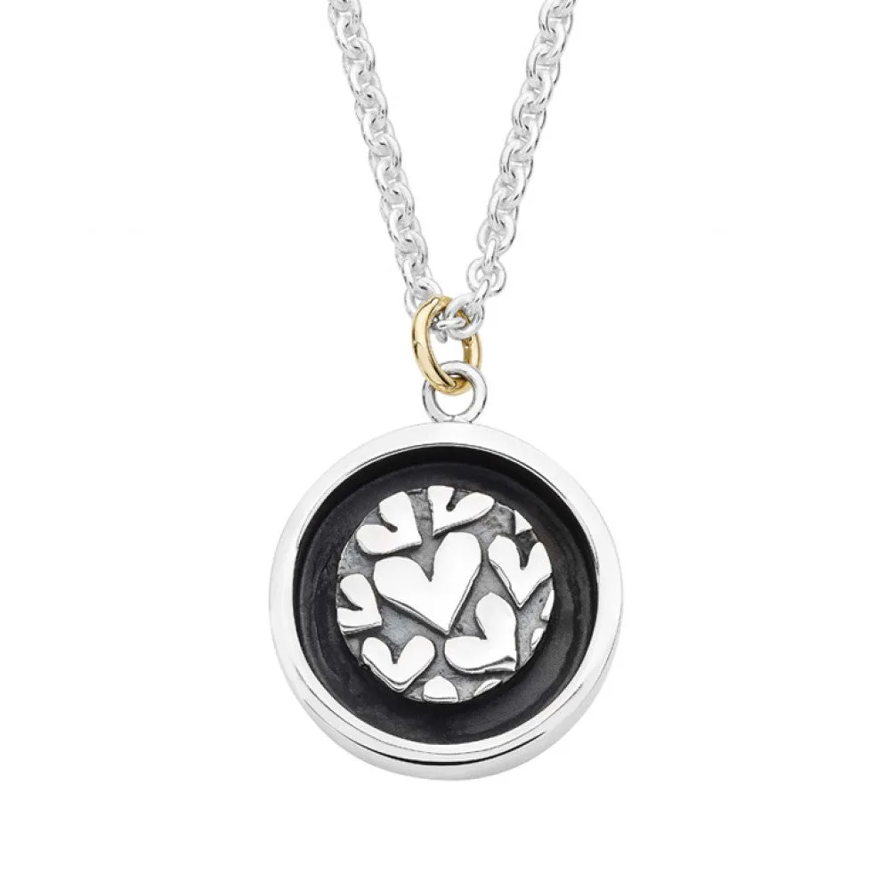 Linda MacDonald Sterling Silver and 9ct Gold Heart Necklace Cherish Collection E2H