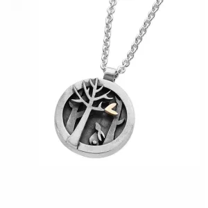 Linda MacDonald Sterling Silver and 9ct Gold Woodland Necklace Woodlands Collection EWM