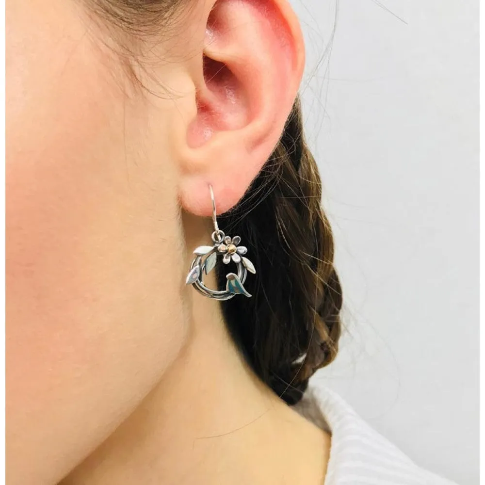 Linda MacDonald Sterling Silver and 9ct Gold Woven Earrings Entwined Collection DNTB