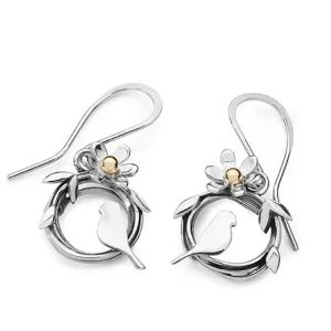 Linda MacDonald Sterling Silver and 9ct Gold Woven Earrings Entwined Collection DNTB