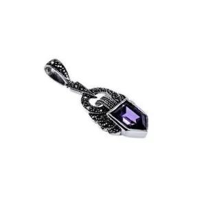 London Vintage Sterling Silver Marcasite Pendant and Chain