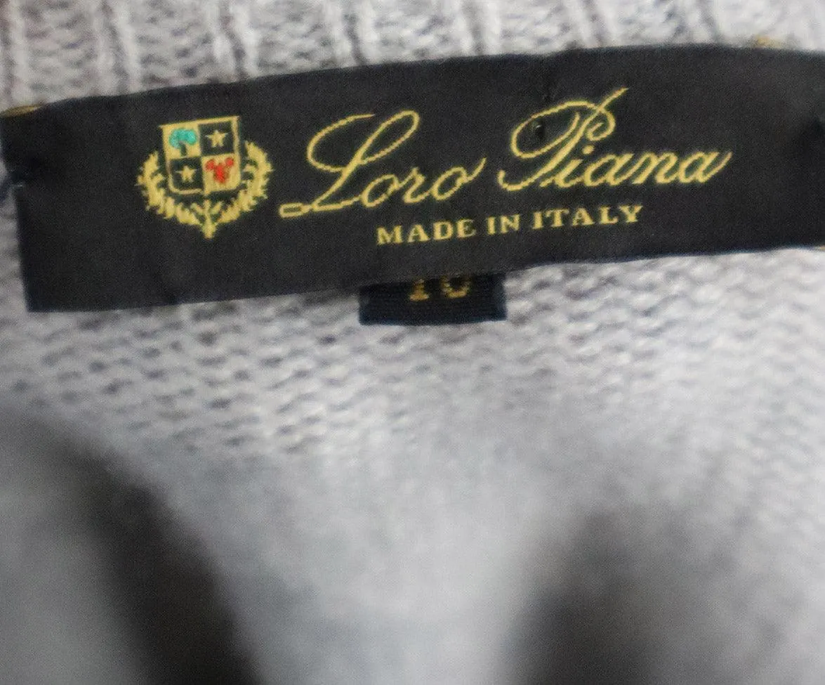 Loro Piana Blue & Grey Floral Cashmere Sweater sz 2