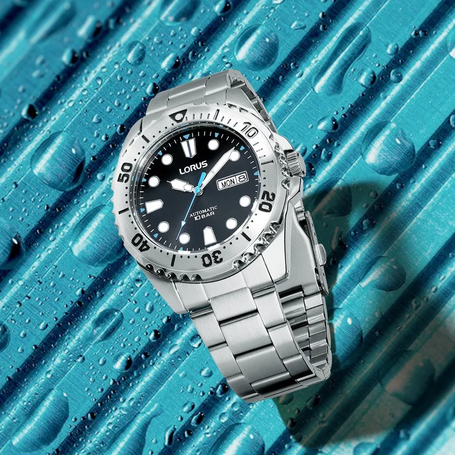 Lorus Automatic Black and Blue 'Power Sports' Mens Watch RL471BX9