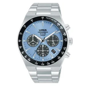 Lorus Blue Dial Solar Chronograph Mens Watch RZ525AX9