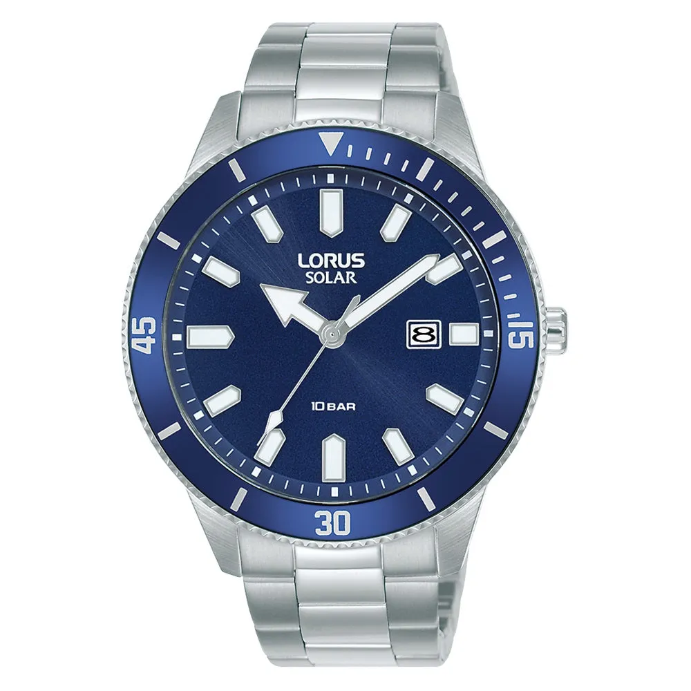 Lorus Blue Dial Solar Mens Watch RX313AX9