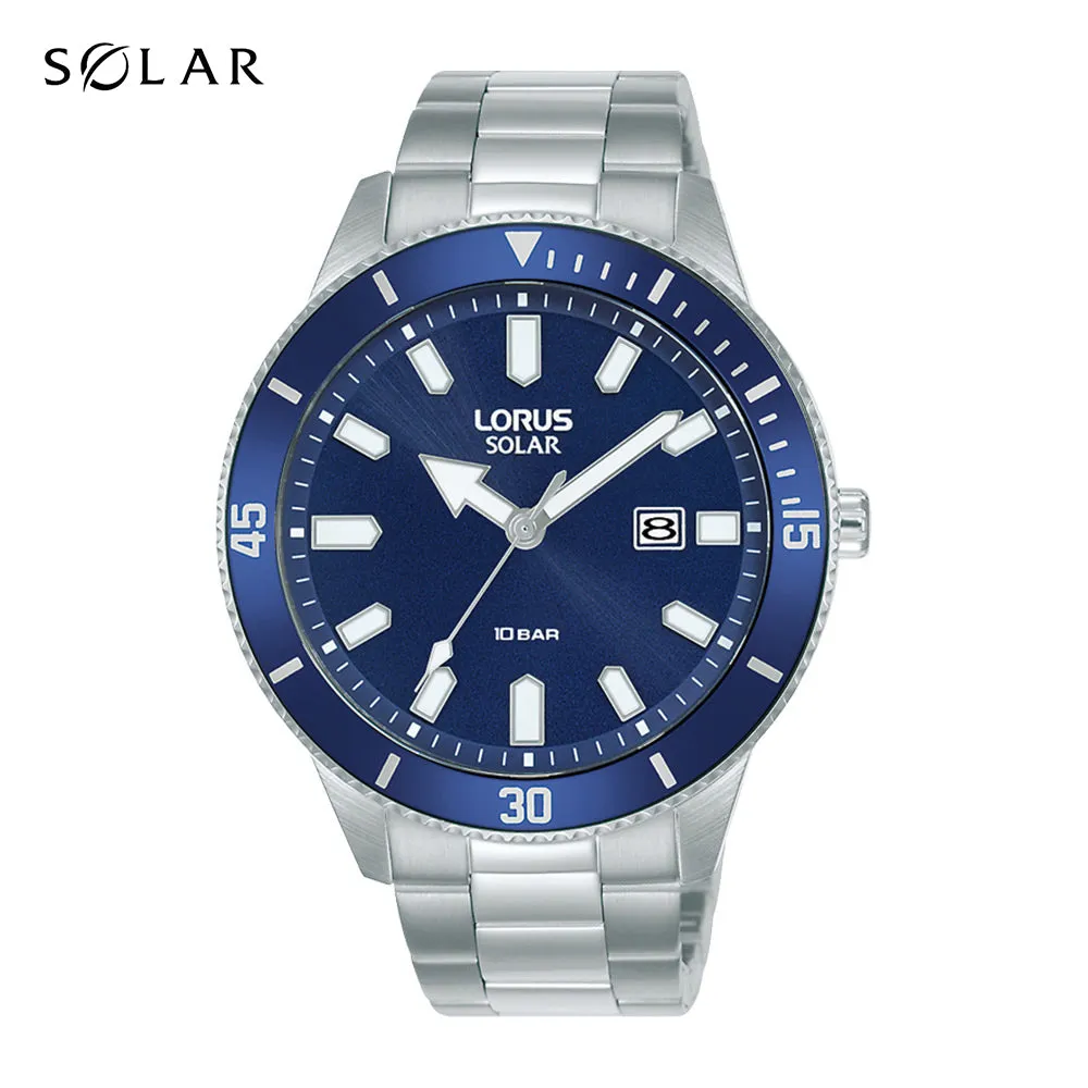 Lorus Blue Dial Solar Mens Watch RX313AX9