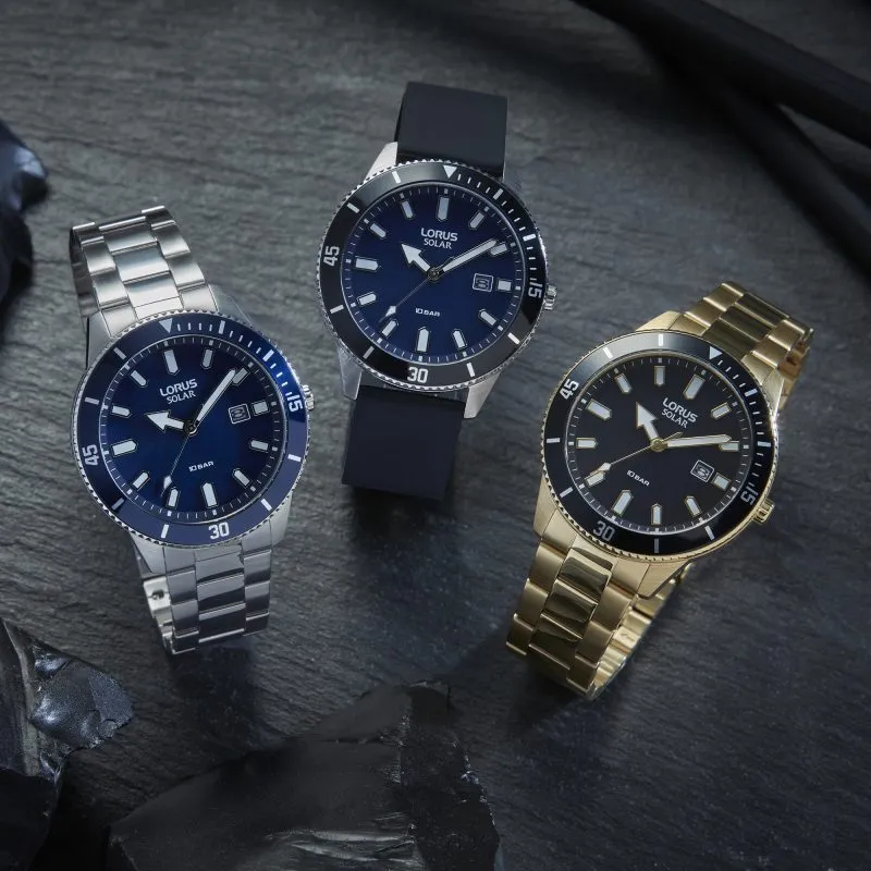 Lorus Blue Dial Solar Mens Watch RX313AX9